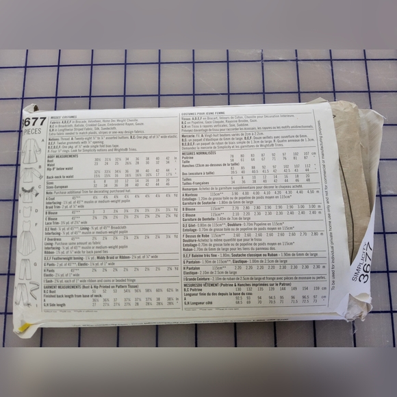 Simplicity Female Pirate Sewing Pattern - Picture 2 of 2